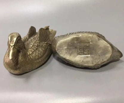 China copper Mandarin duck crafts statue A pair