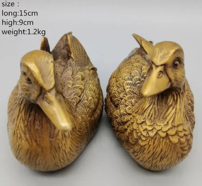China copper Mandarin duck crafts statue A pair