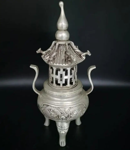 China copper Tower incense burner crafts statue