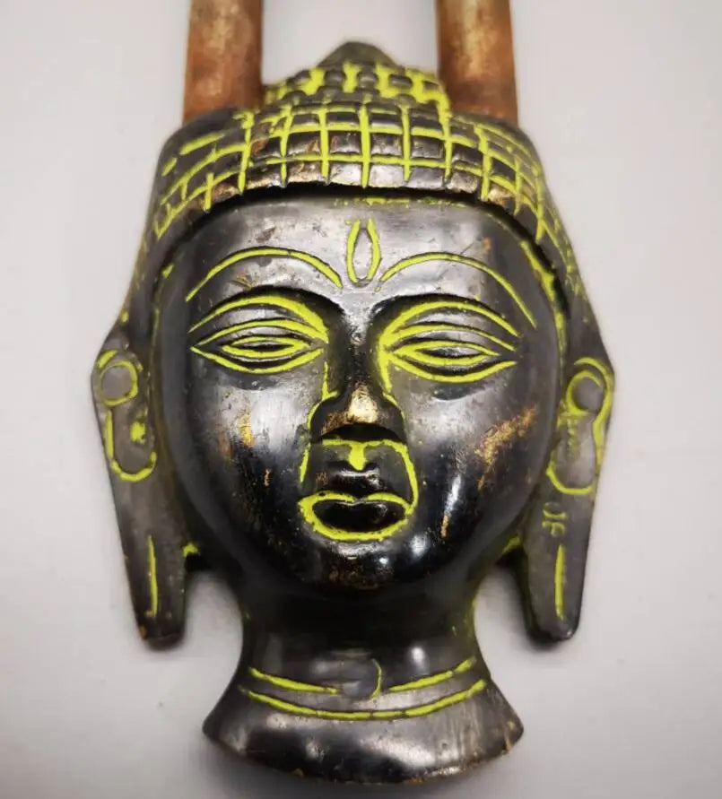 China copper archaize Buddha head lock crafts statue