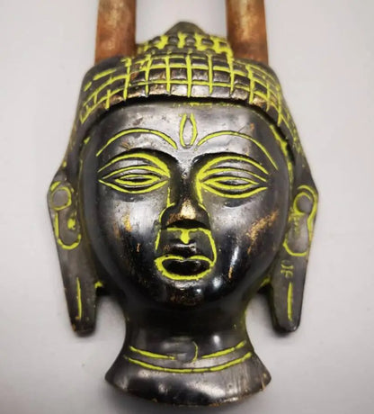 China copper archaize Buddha head lock crafts statue