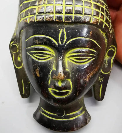 China copper archaize Buddha head lock crafts statue