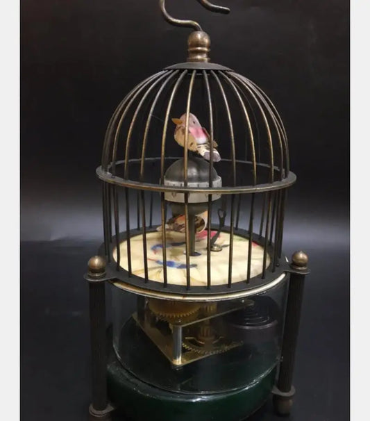 China copper archaize bird cage Clocks crafts statue #1