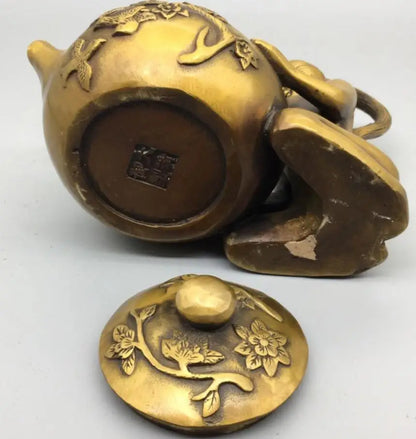 China copper beauty teapot crafts statue