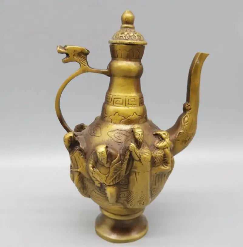 China copper eight immortals flagon crafts statue