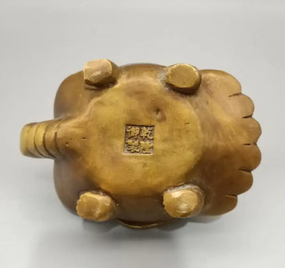 China copper longevity turtle teapot crafts statue