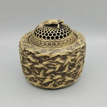 China copper thousand crane Incense burner crafts statue