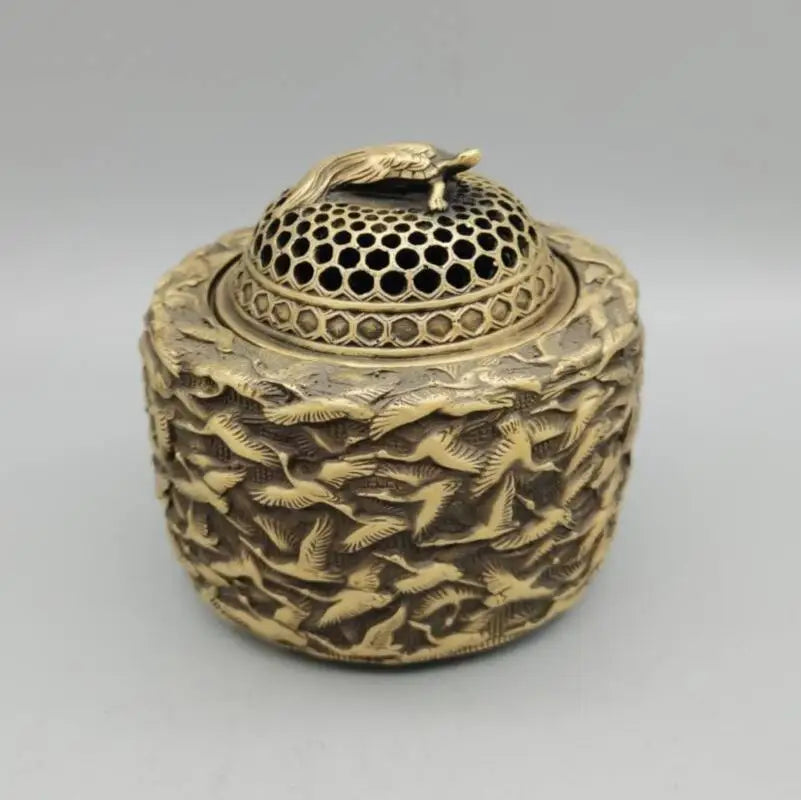 China copper thousand crane Incense burner crafts statue