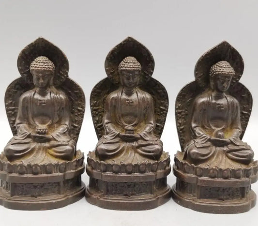 China copper three SAN Buddha small crafts statue A set