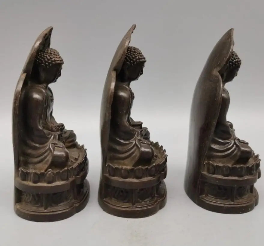 China copper three SAN Buddha small crafts statue A set