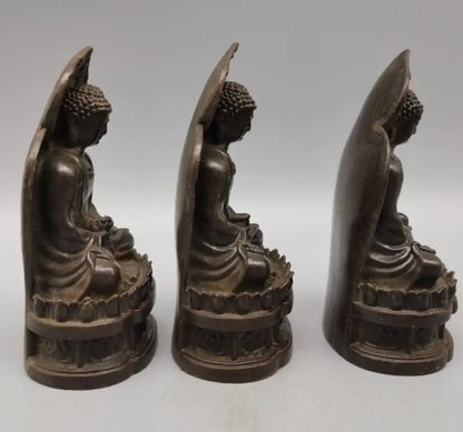 China copper three SAN Buddha small crafts statue A set