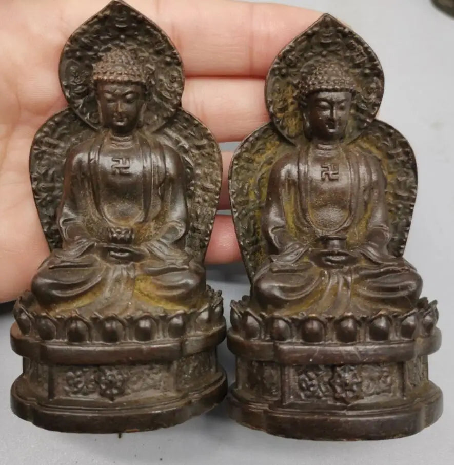 China copper three SAN Buddha small crafts statue A set