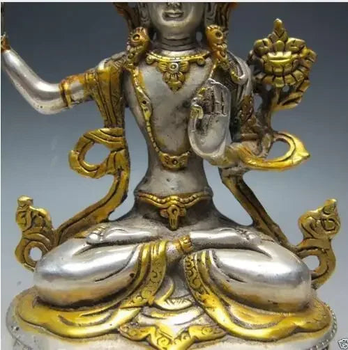 China decorative Tibet silver plated Manjusri Buddha