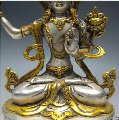 China decorative Tibet silver plated Manjusri Buddha