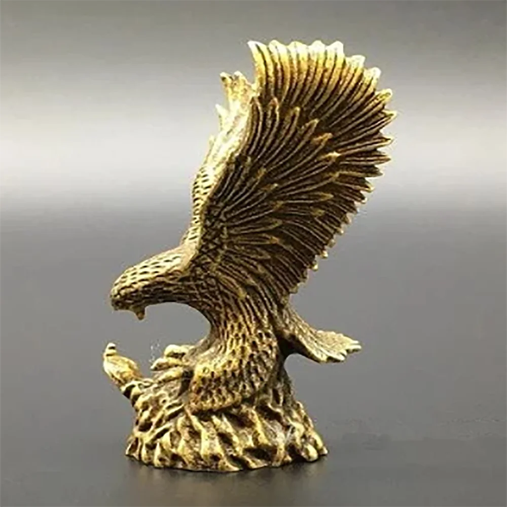 China exquisite brass Eagle and snakes small statue