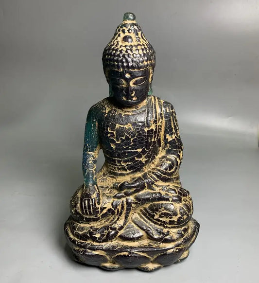 China imitation amber Sakyamuni Buddha crafts statue