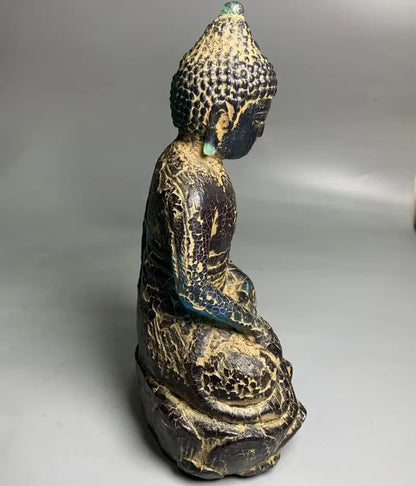 China imitation amber Sakyamuni Buddha crafts statue