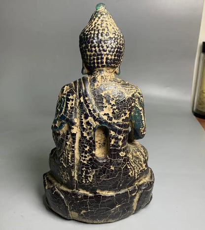 China imitation amber Sakyamuni Buddha crafts statue
