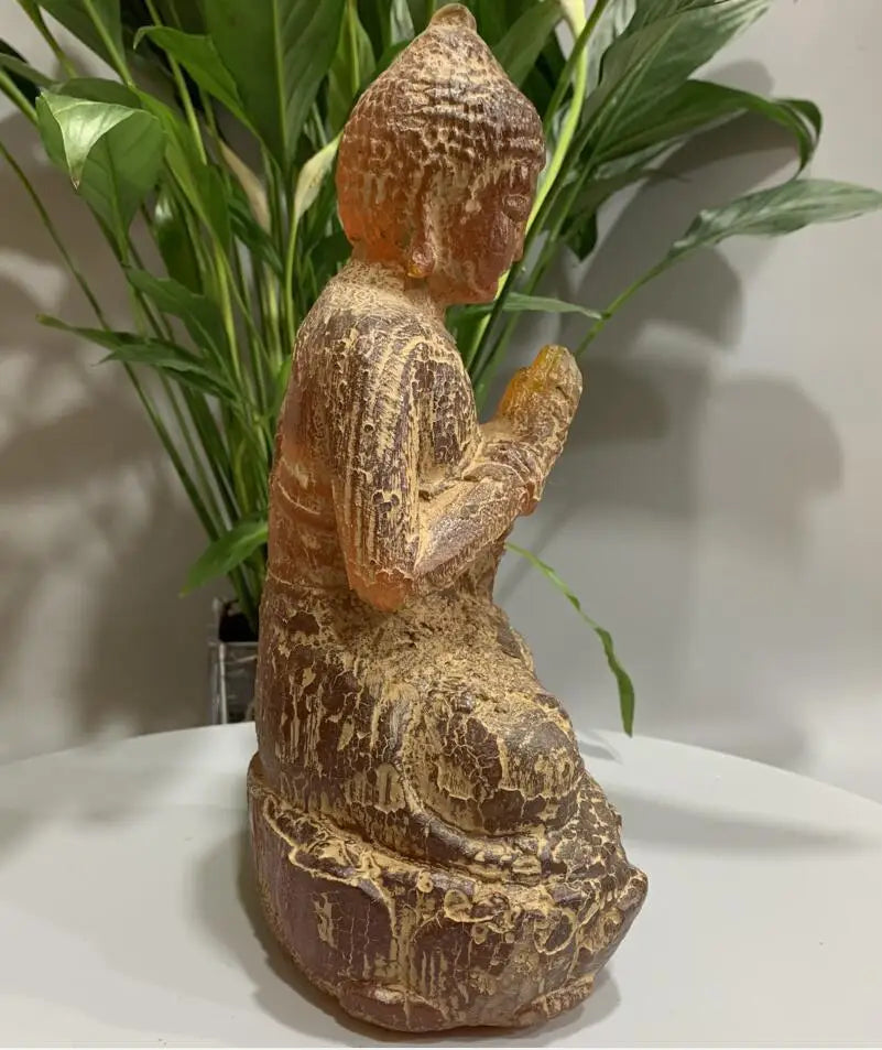 China imitation amber Tathagata Buddha crafts statue