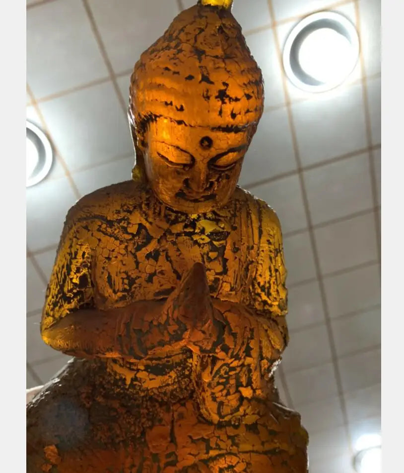 China imitation amber Tathagata Buddha crafts statue