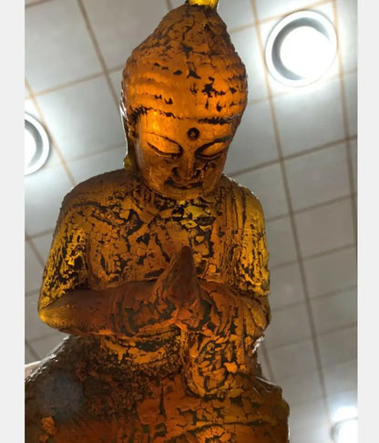 China imitation amber Tathagata Buddha crafts statue