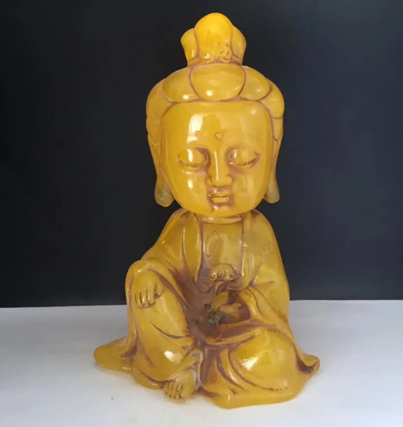 China imitation beeswax Guanyin bodhisattva crafts statue