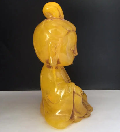 China imitation beeswax Guanyin bodhisattva crafts statue