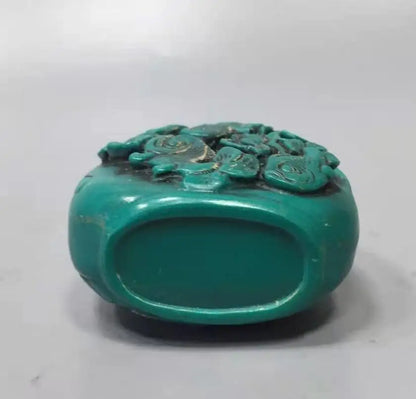 China imitation turquoise Lotus fish snuff bottle crafts statue
