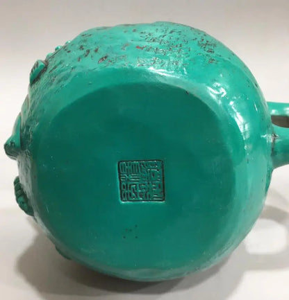 China imitation turquoise maitreya Buddha teapot crafts statue
