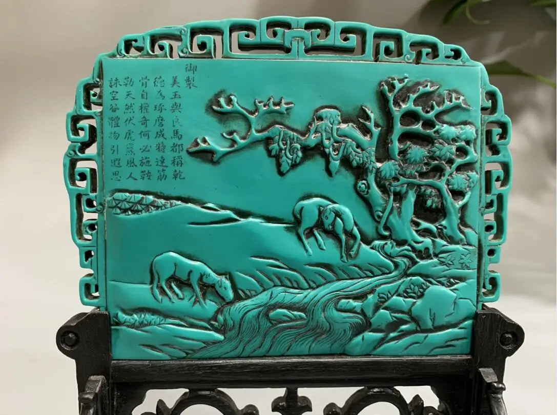 China imitation turquoise screen crafts statue