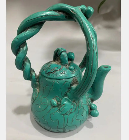 China imitation turquoise teapot crafts statue