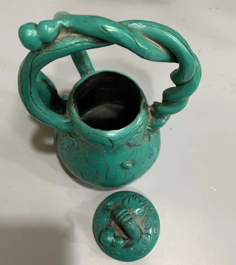 China imitation turquoise teapot crafts statue