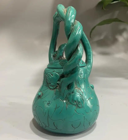 China imitation turquoise teapot crafts statue