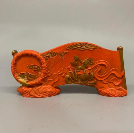 China ink lump carving lotus crafts statue