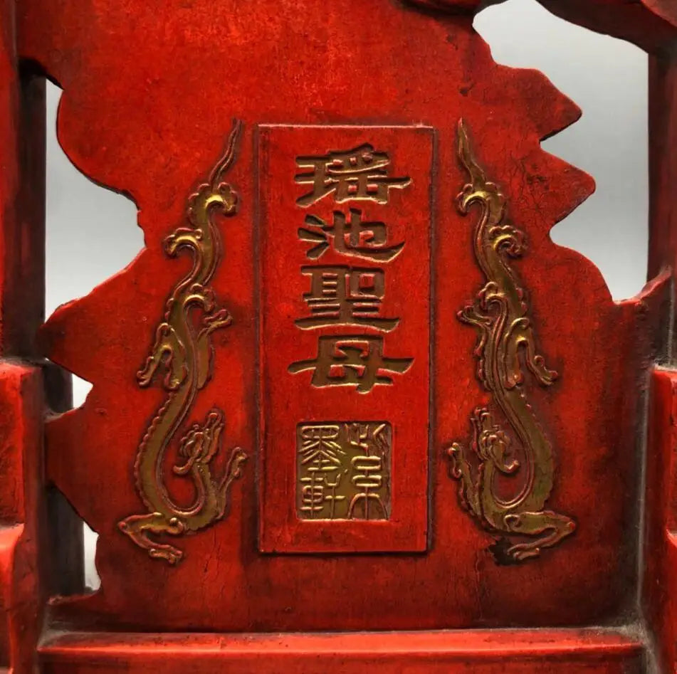 China ink lump ride Dragon Guanyin bodhisattva crafts statue