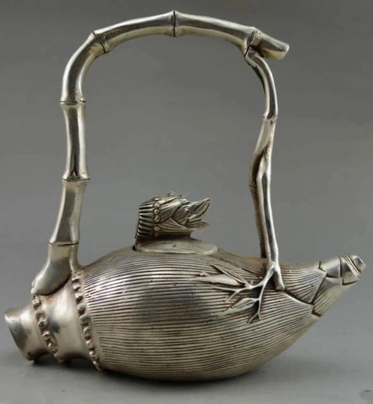 China manually collecting old Tibet silver bamboo, bamboo shoots the teapot