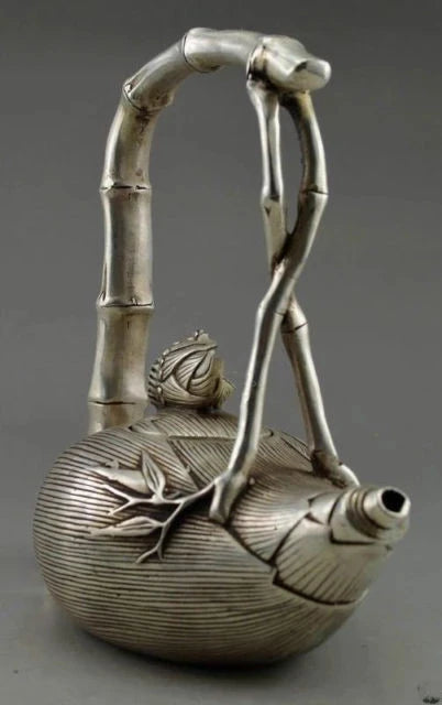 China manually collecting old Tibet silver bamboo, bamboo shoots the teapot