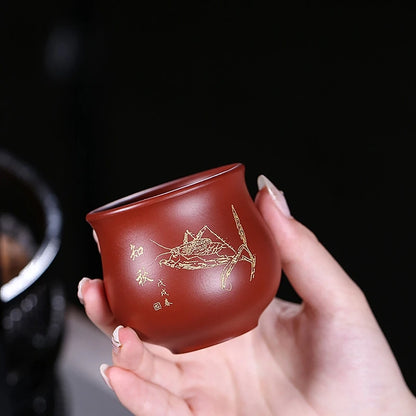 China master cup handmade real yixing zisha original ore dahongpao clay mug marked