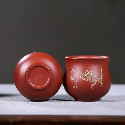 China master cup handmade real yixing zisha original ore dahongpao clay mug marked