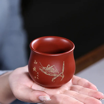 China master cup handmade real yixing zisha original ore dahongpao clay mug marked