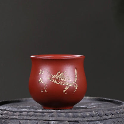 China master cup handmade real yixing zisha original ore dahongpao clay mug marked