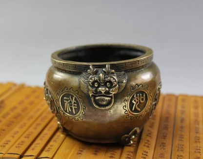 China pure copper incense burner auspicious dragon and phoenix incense burner