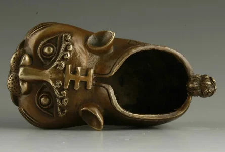China's Highly Collectible Handmade Bronze Realistic Tiger Statue Children's Shoes Ornaments