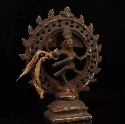 China's Tibet collects the old Tibetan pure copper pure hand made shiva protection dharma statue