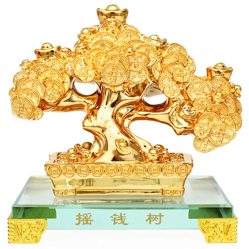 China's feng shui tree statue family decorations and ornaments office living room set home decoration accessories