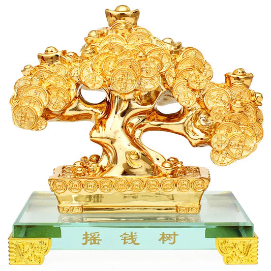China's feng shui tree statue family decorations and ornaments office living room set home decoration accessories