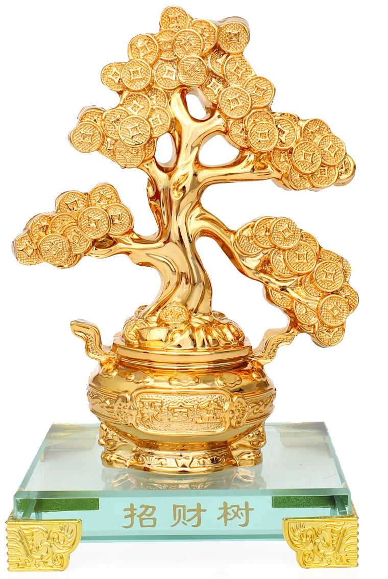 China's feng shui tree statue family decorations and ornaments office living room set home decoration accessories