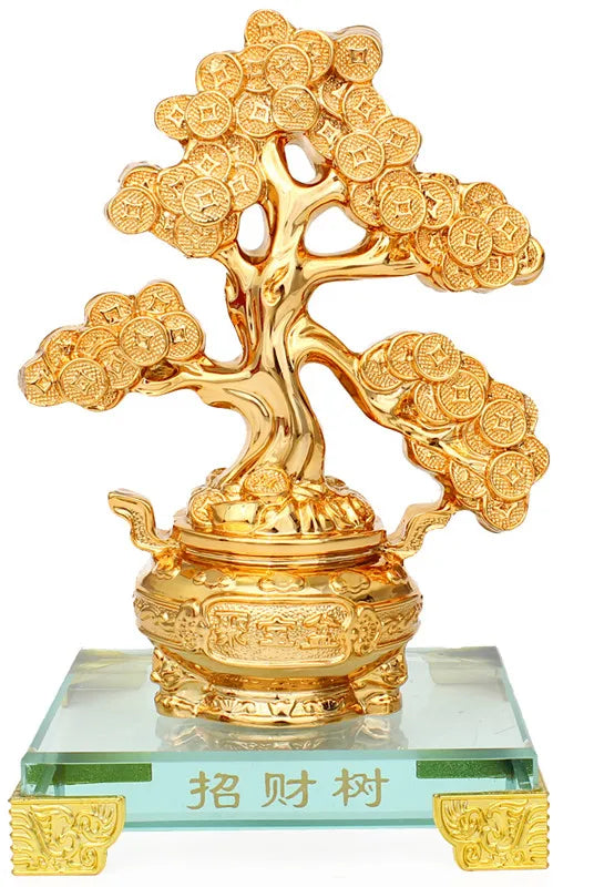 China's feng shui tree statue family decorations and ornaments office living room set home decoration accessories