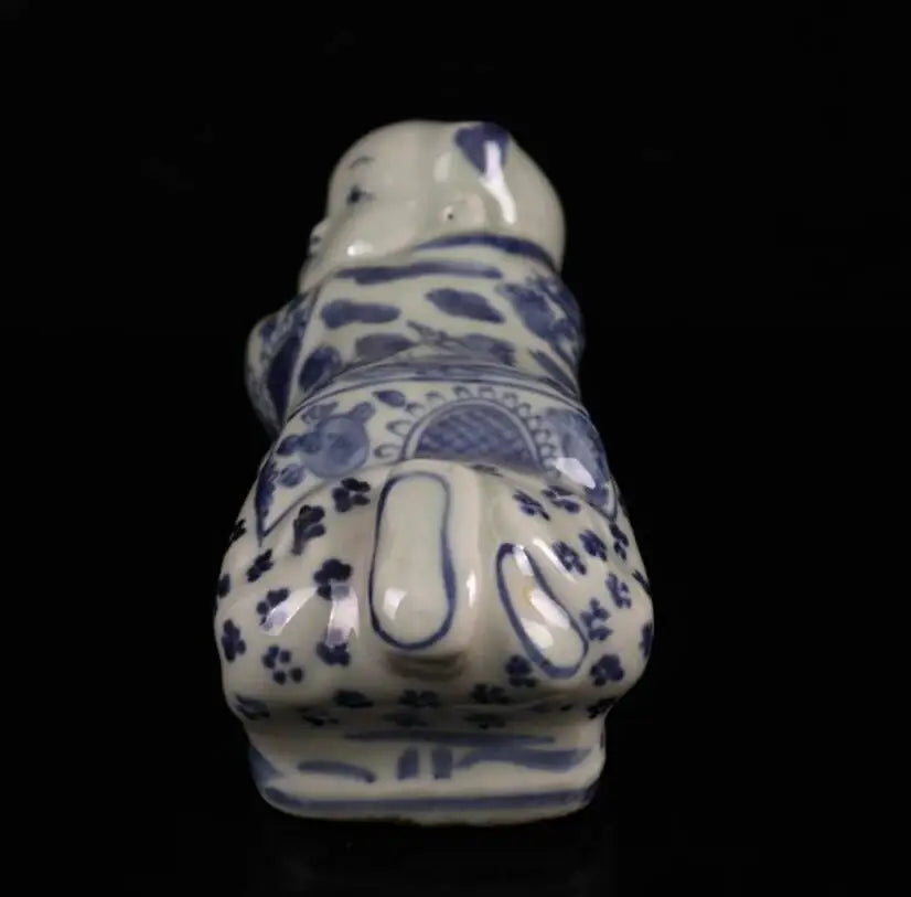 China seiko Blue and white ceramic Children pillow crafts statue