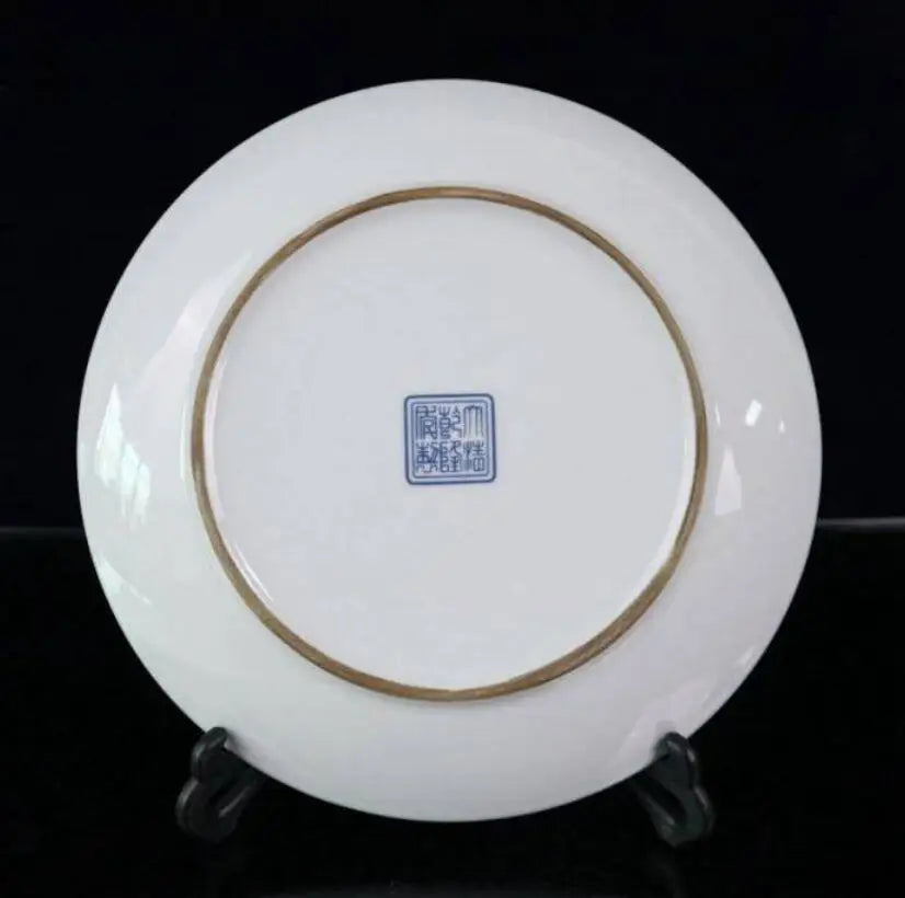 China seiko Blue and white ceramic dragon plate crafts statue